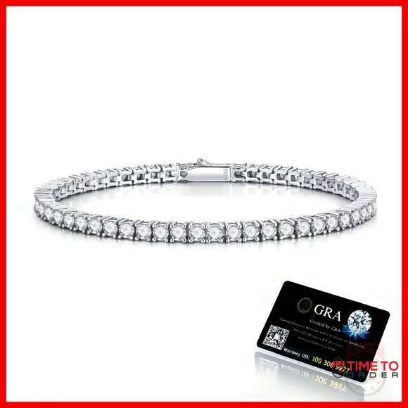 Sterling Silver Moissanite Tennis Bracelet 7